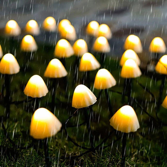 Outdoor Mini Mushroom RGB Solar 16.40 ft String Lights