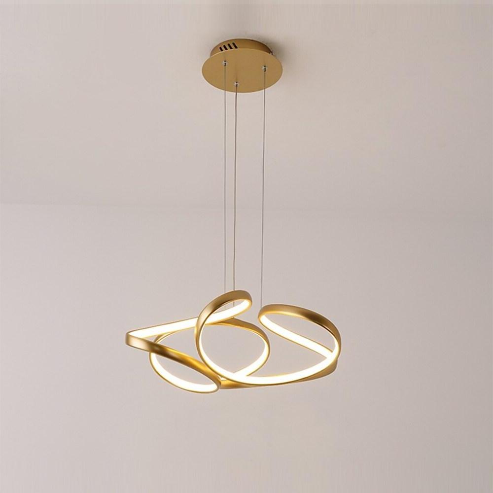 Interwoven Wave Design Gold Sputnik Chandelier Metal Ceiling Light