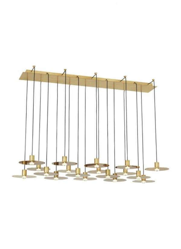 Ceiling Chandelier, 18-Light, LED, Natural Brass, 50"L (700TRSPEVS18TNB-LED930120 70PGDJE)