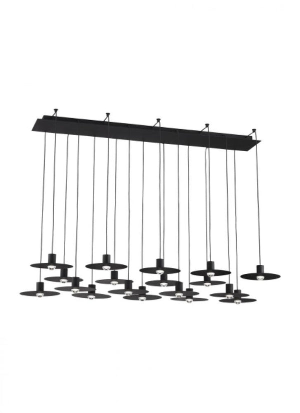 Ceiling Chandelier, 18-Light, LED, Nightshade Black, 50"L (700TRSPEVS18TB-LED930120 70PGDJC)