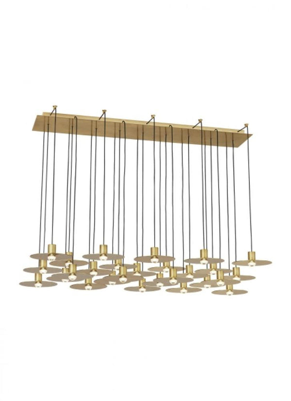 Ceiling Chandelier, 27-Light, LED, Natural Brass, 18.3"W (700TRSPEVS27TNB-LED930277 70PGDJK)