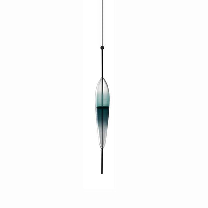 1 Bulb Gradient Blue Glass Pendant Light Modern Industrial Pendant Lamp