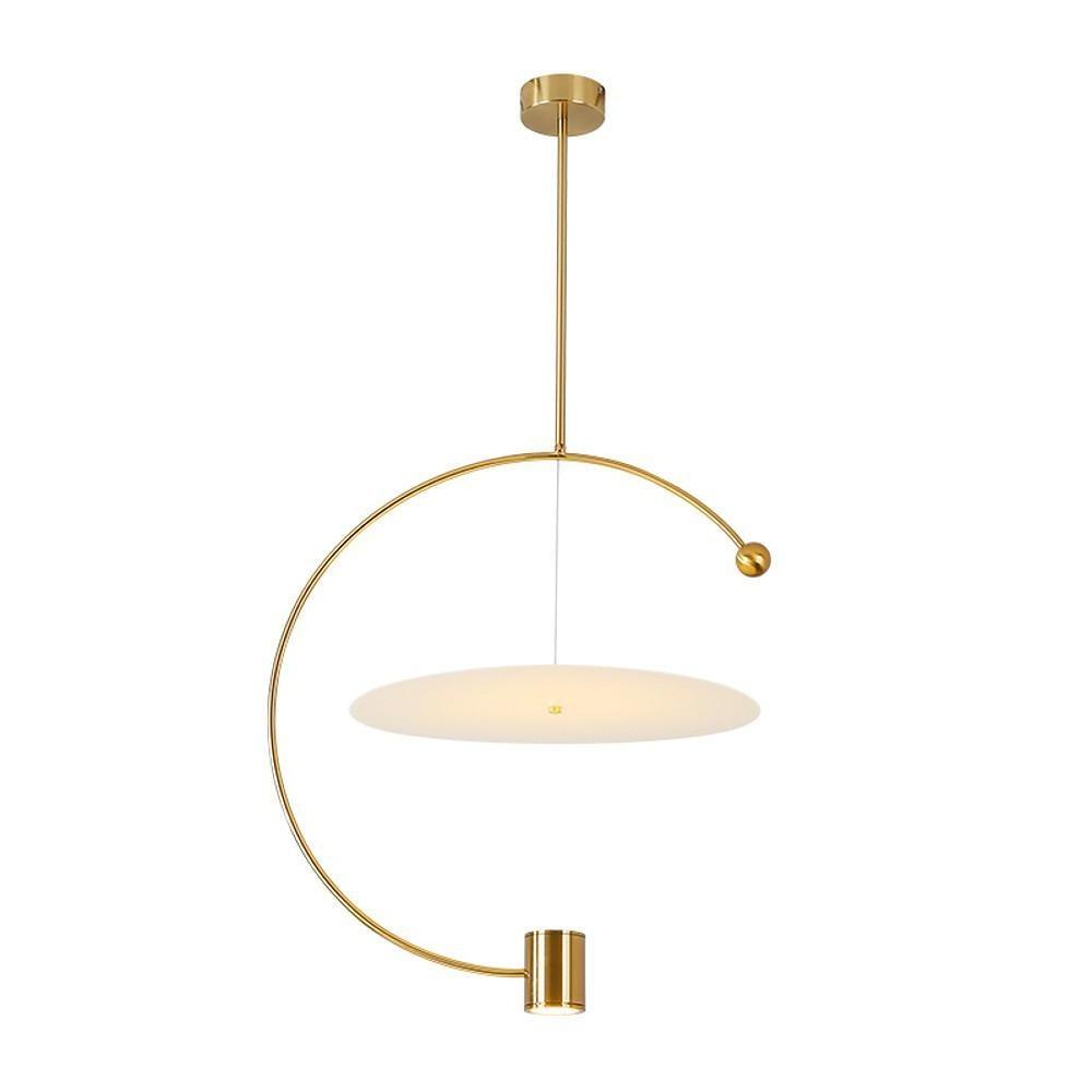 Electroplated Metal Semi Circular LED Gold Nordic Pendant Lighting