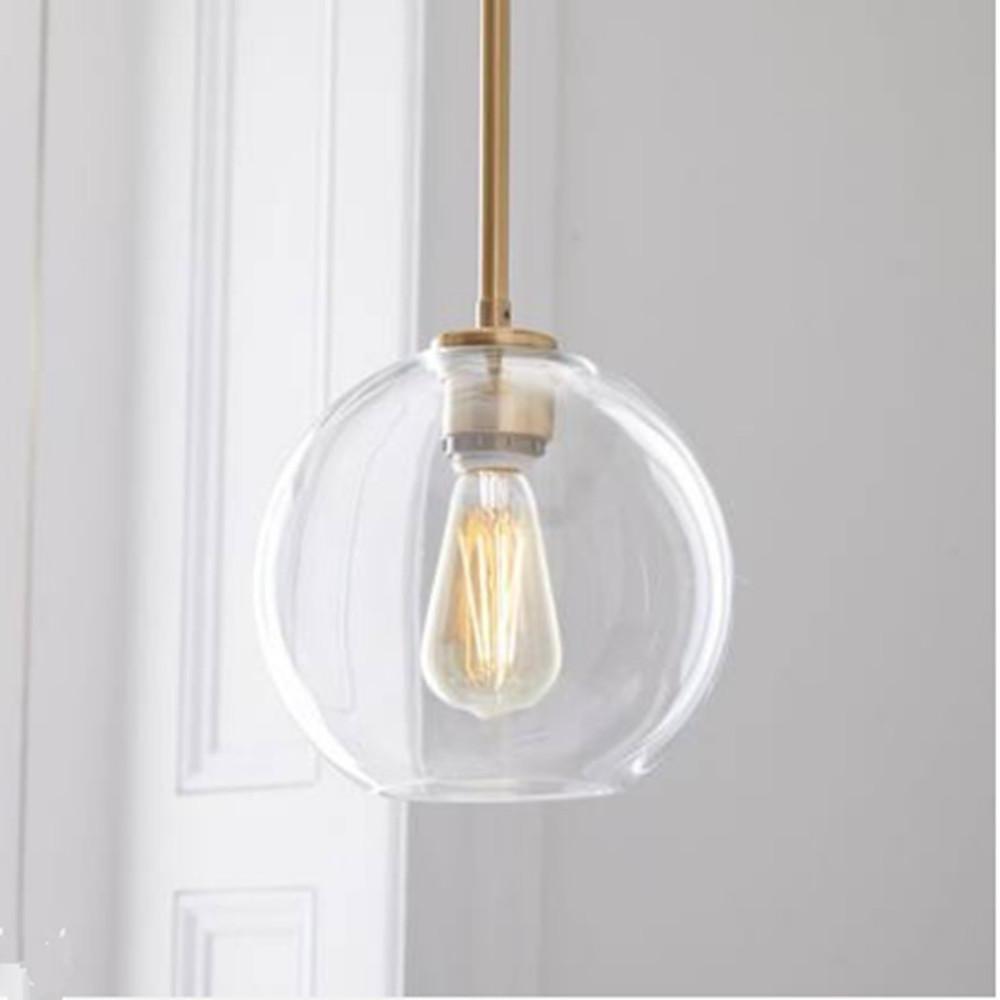 Modern Glass Metal Globe Island Industrial Pendant Light over Island