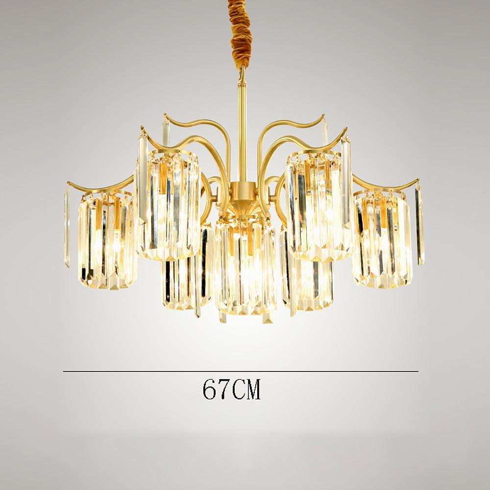 Classical 11-lights LED Copper Glass Crystal Modern Chandeliers