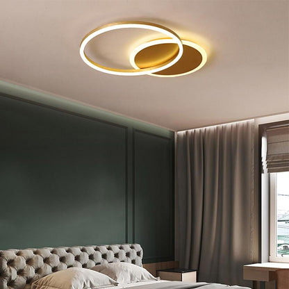 2 Circles Dimmable LED Modern Flush Mount Lighting Ceiling Light Fixture