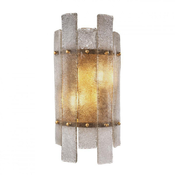 Wall Sconce, 2-Light, Antique Brass, Frosted Glass, 7.48"W (112655UL YV0J041YM3)