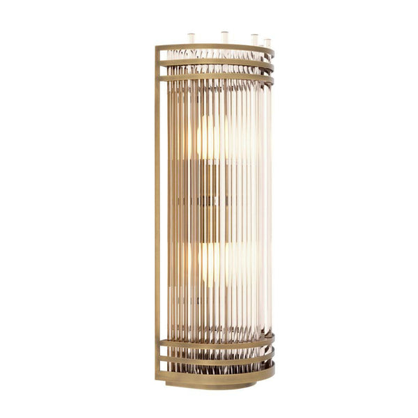 Wall Sconce, 2-Light, Large, Antique Brass, Clear Glass, 7.28"W (114800UL YV0J041YMQ)