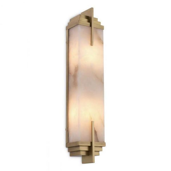 Wall Sconce, 2-Light, Antique Brass, Alabaster, 4.13"W (116601UL YV0J041YMX)