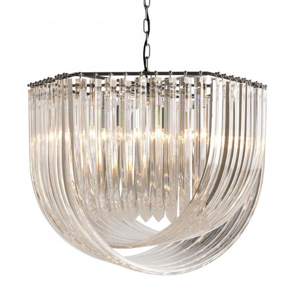 Chandelier, 6-Light, Clear Acrylic, Nickel, 26.38"W (109485UL YV0J03YU3L)