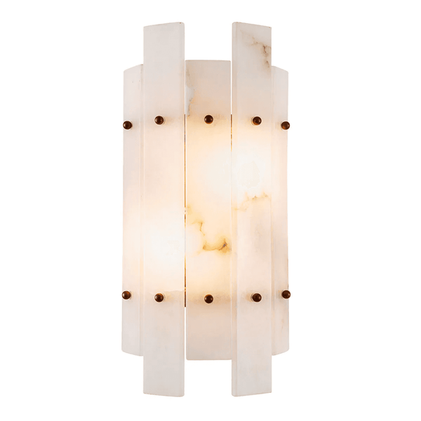 Wall Sconce, 2-Light, Antique Brass, Alabaster, 7.48"W (116690UL YV0J041YNU)