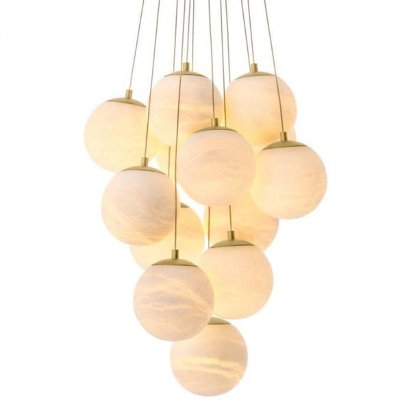 Pendant, 13-Light, Antique Brass, Alabaster Shade, 26.47"W (117368UL YV0J03YV0P)