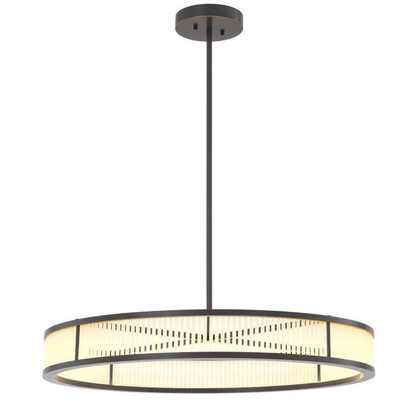 Chandelier, 1-Light, LED Integrated, Bronze, Frosted Glass, 35.43"W (114747UL YV0J03YV0Y)