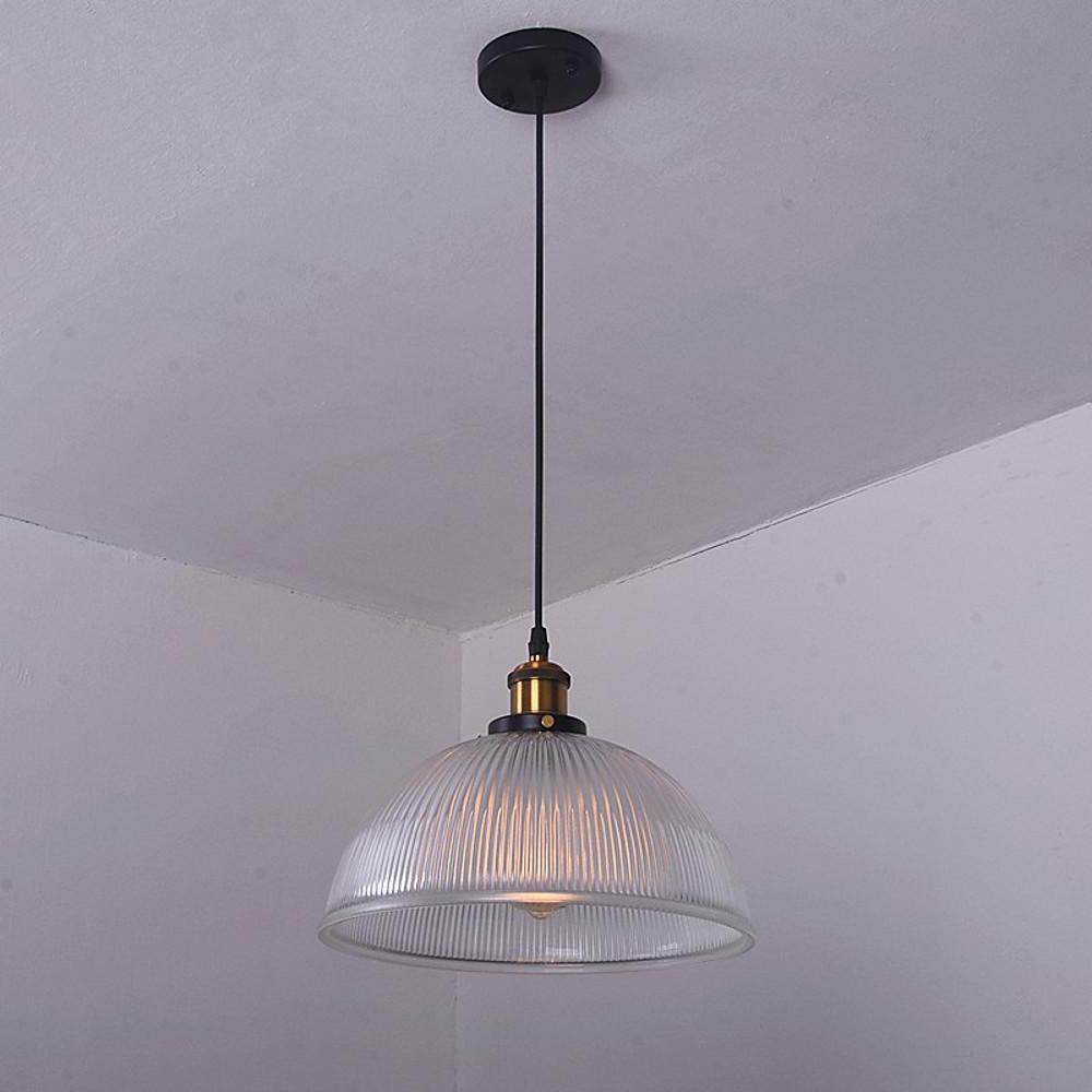 Electroplated Metal Glass Bowl-shaped LED Vintage Pendant Lighting