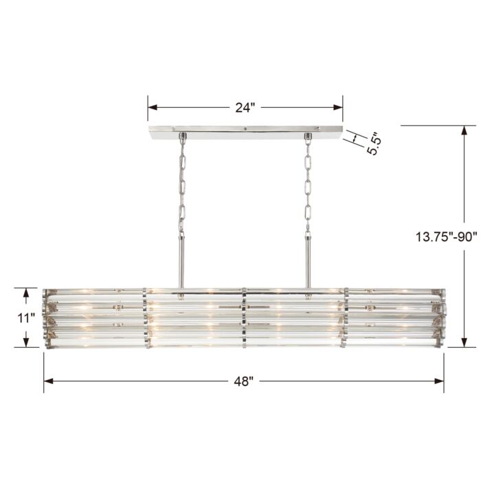 Elliot 6-Light Chandelier in Polished Nickel