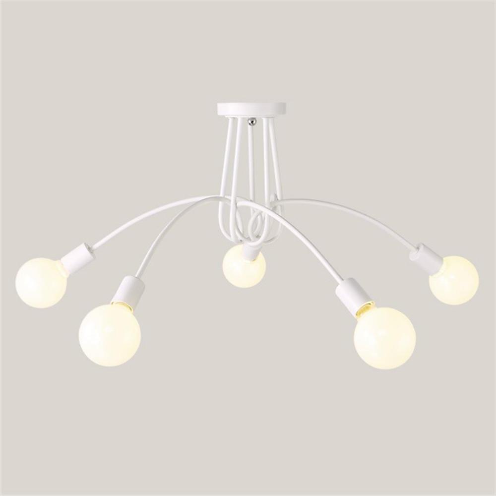 5-Light Twisted Metal Frame LED Vintage Hanging Ceiling Lights Chandeliers