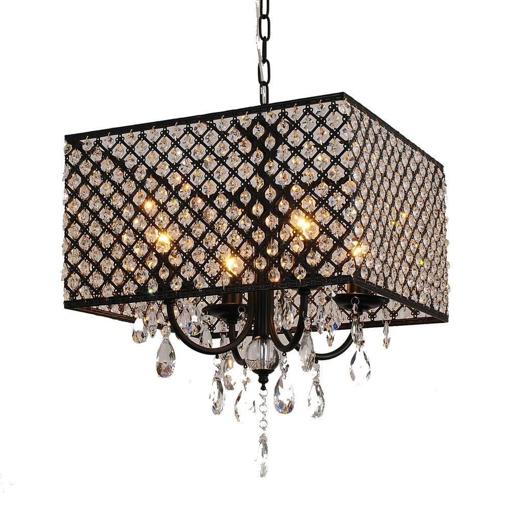 Square Electroplated Metal Glass LED Nordic Chandeliers Pendant Light