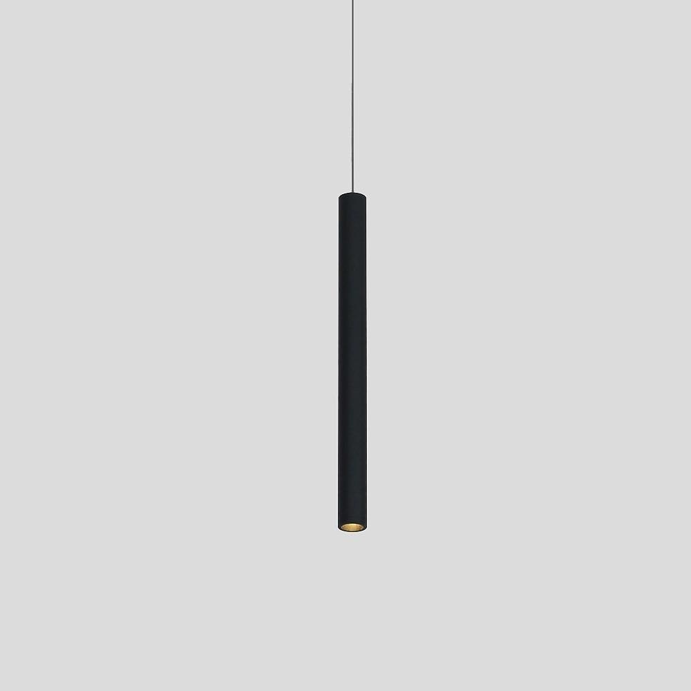 Thin Stick Shaped Black Pendant Light with Downlight Integrated LED Light