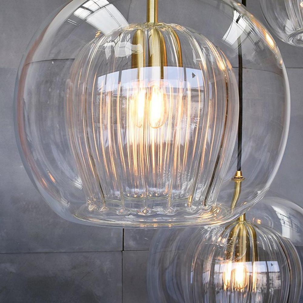 Unique Glass Globe LED Modern Pendant Light Hanging Lamp Island Lights