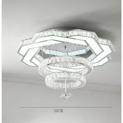 Ambient Crystal LED Flush Mount Light - 20''/24''/31'', Gold or Silver