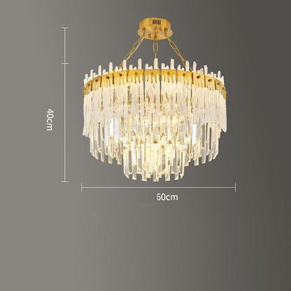 Nordic Style Round Gold Crystal Chandelier: 16??cord, Gold, Neutral Light