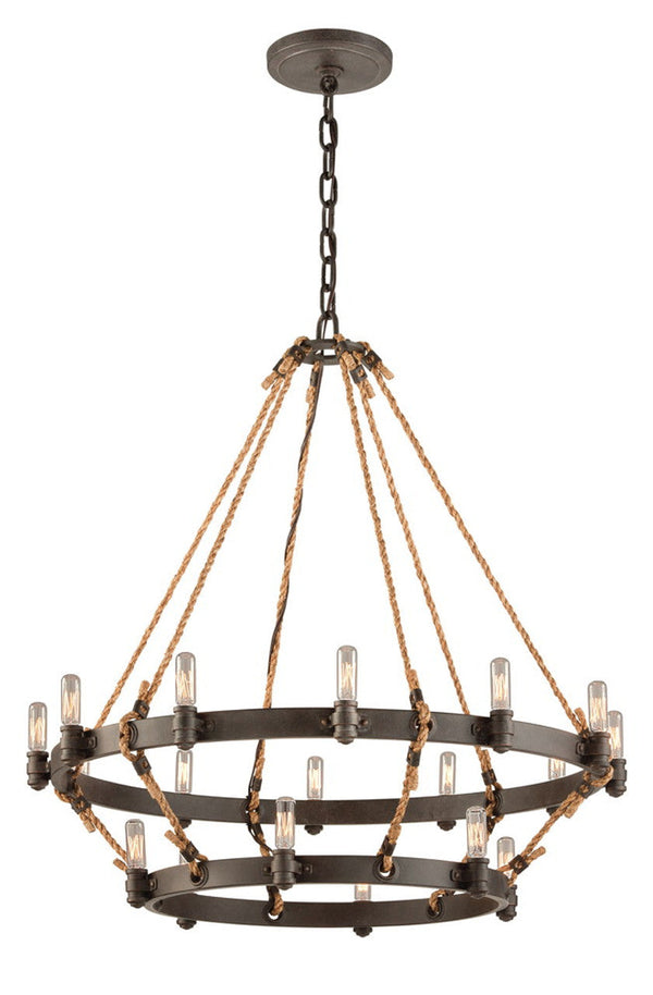 Place Pendant, 18-Light, Shipyard Bronze, 32"W (F3128 J8RT)