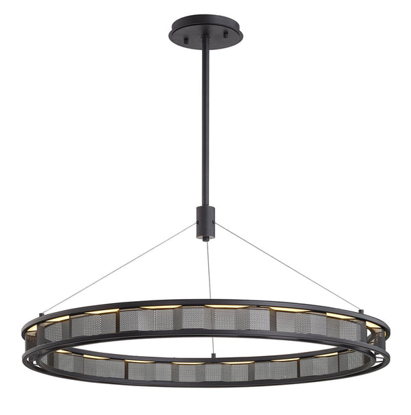 Pendant, 1-Light, Modern Bronze, Frosted Shade, 39"W (F6865 QC31)