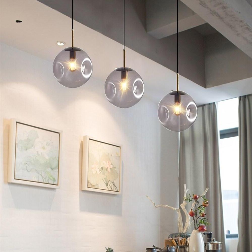 Industrial Globe Pendant Light Nordic Metal Glass LED Ceiling Light