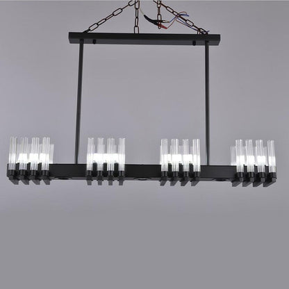 Creative Linear Electroplated Metal Glass LED Modern Chandeliers Pendant Light