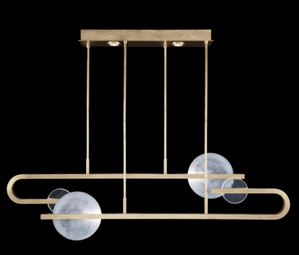 Pendant, 2/6-Light, LED, Soft Gold, Clear & White Glass, 65"W (922840-5ST RHPP)