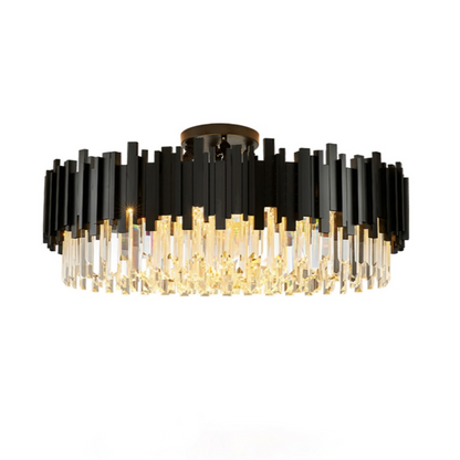 Gio Flush Mount Chandelier, Black