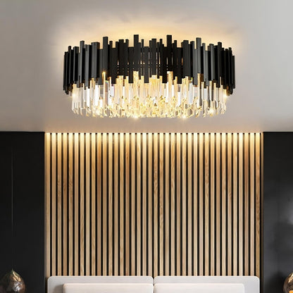 Gio Flush Mount Chandelier, Black