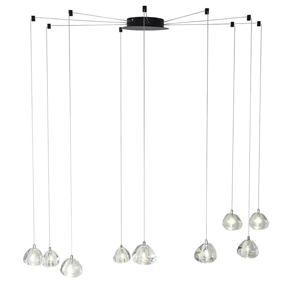 Contemporary Cluster Design Raindrop Chandelier Metal Crystal Ceiling Light