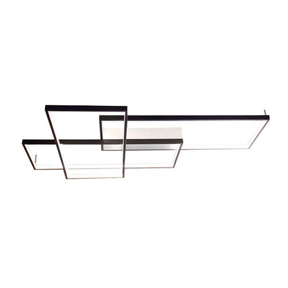 Overlapping Rectangles Aluminum Geometric Style Flush Mount Lighting LED Ceiling Light