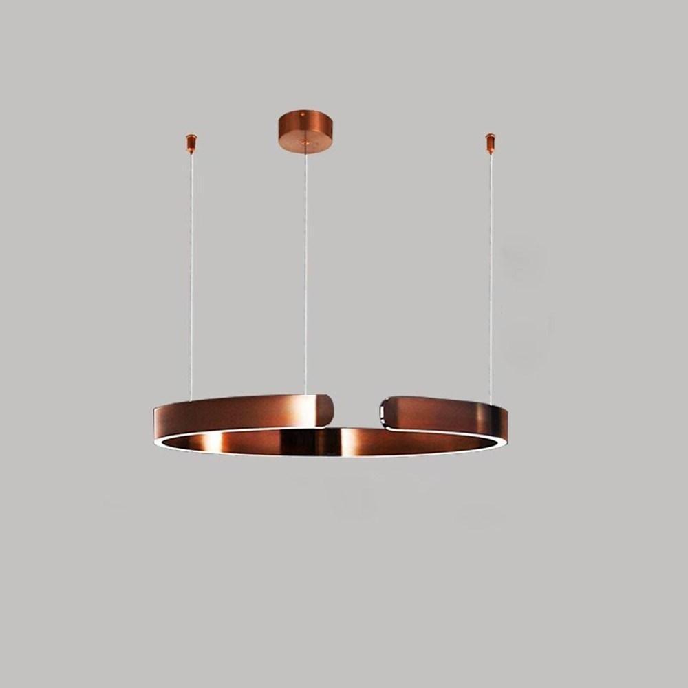 Open Ring Shaped LED Electroplated Modern Pendant Light Island Lights