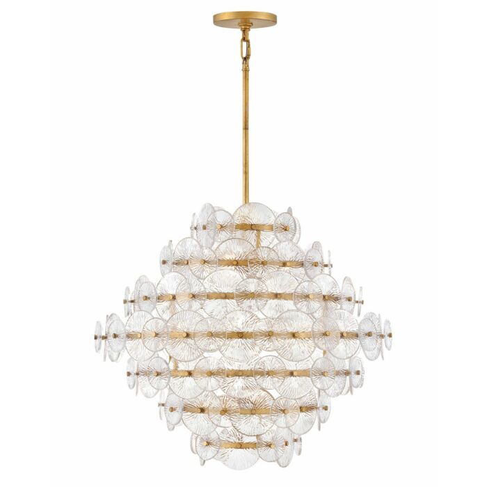 Fredrick Ramond Rene Chandelier In Distressed Brass