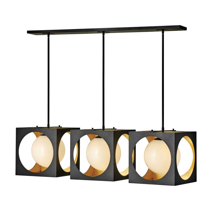 Vega 3-Light Chandelier in Anvil Black