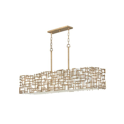 Fredrick Ramond Farrah 8-Light Linear Chandelier In Burnished Gold