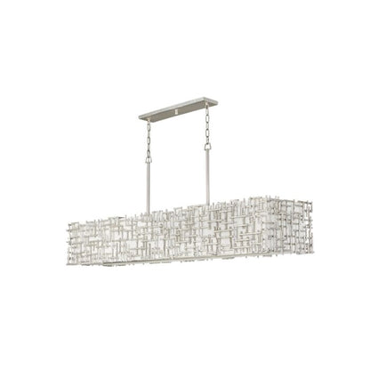 Fredrick Ramond Farrah 10-Light Linear Chandelier In Silver Leaf*