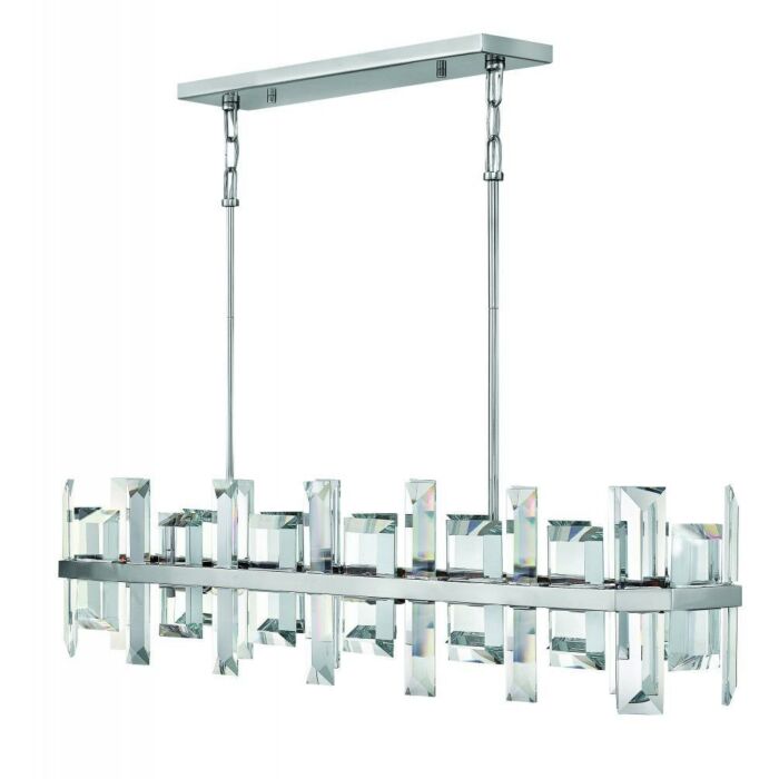 Fredrick Ramond Odette 8-Light Linear Chandelier In Polished Nickel*