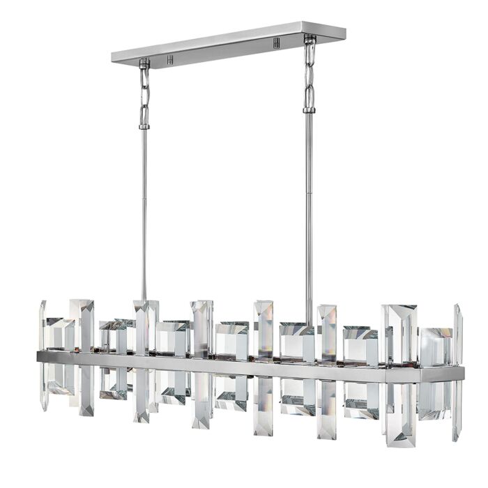 Fredrick Ramond Odette 8-Light Linear Chandelier In Polished Nickel*