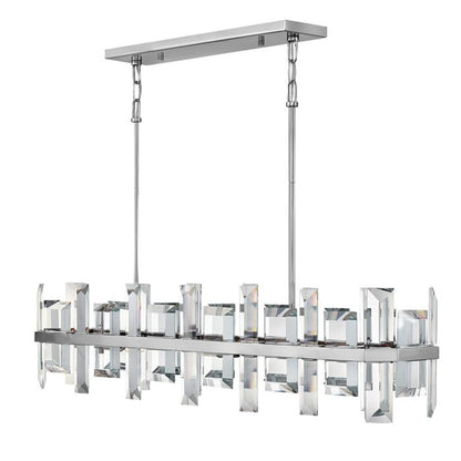 Fredrick Ramond Odette 8-Light Linear Chandelier In Polished Nickel*