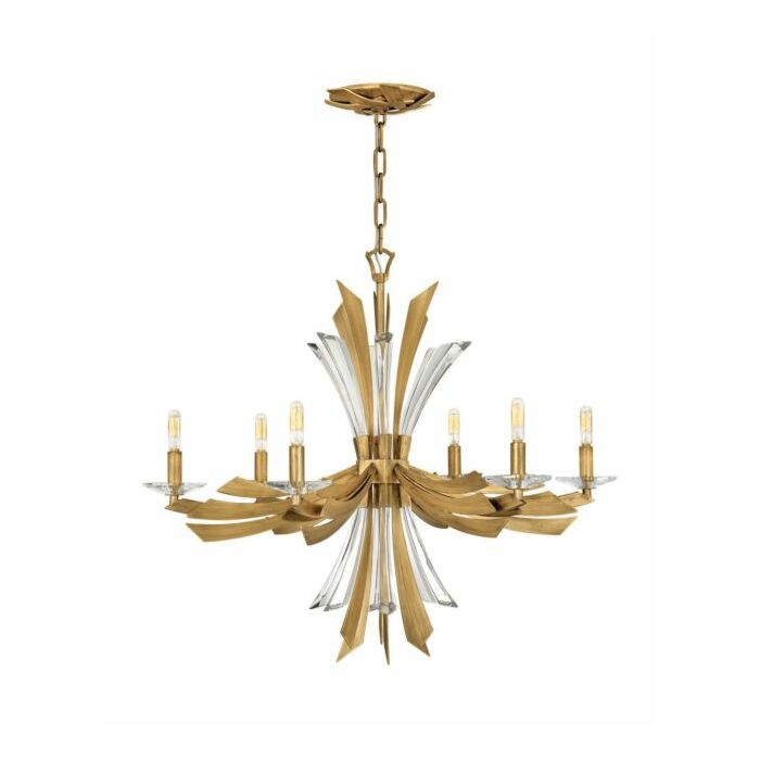 Vida 6-Light Chandelier in Burnished Gold