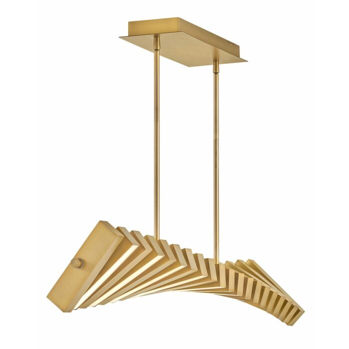 Fredrick Ramond Stitch Linear Chandelier In Lacquered Brass