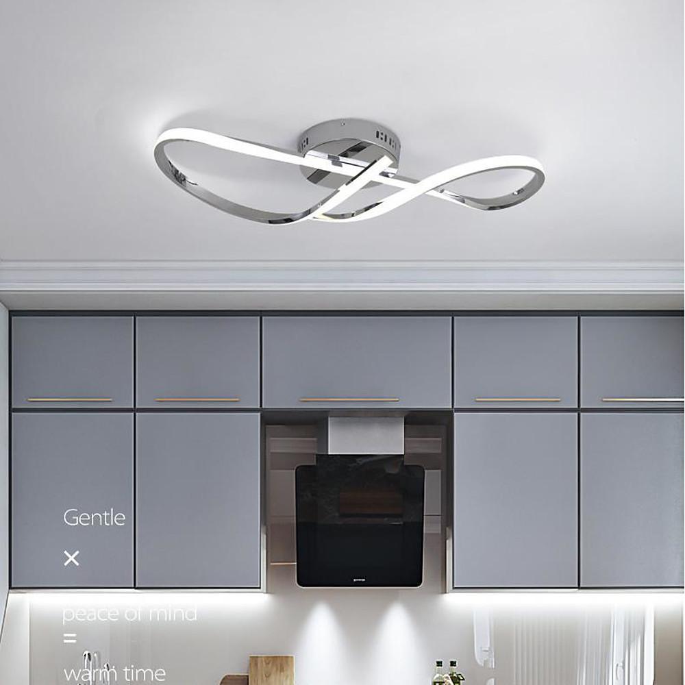 Wavy Pretty LED Nordic Linear Dimmable Semi-Flush Mount Ceiling Light