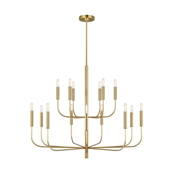 Chandelier, 15-Light, Burnished Brass, 48.75"W (EC10015BBS 706TXQ4)