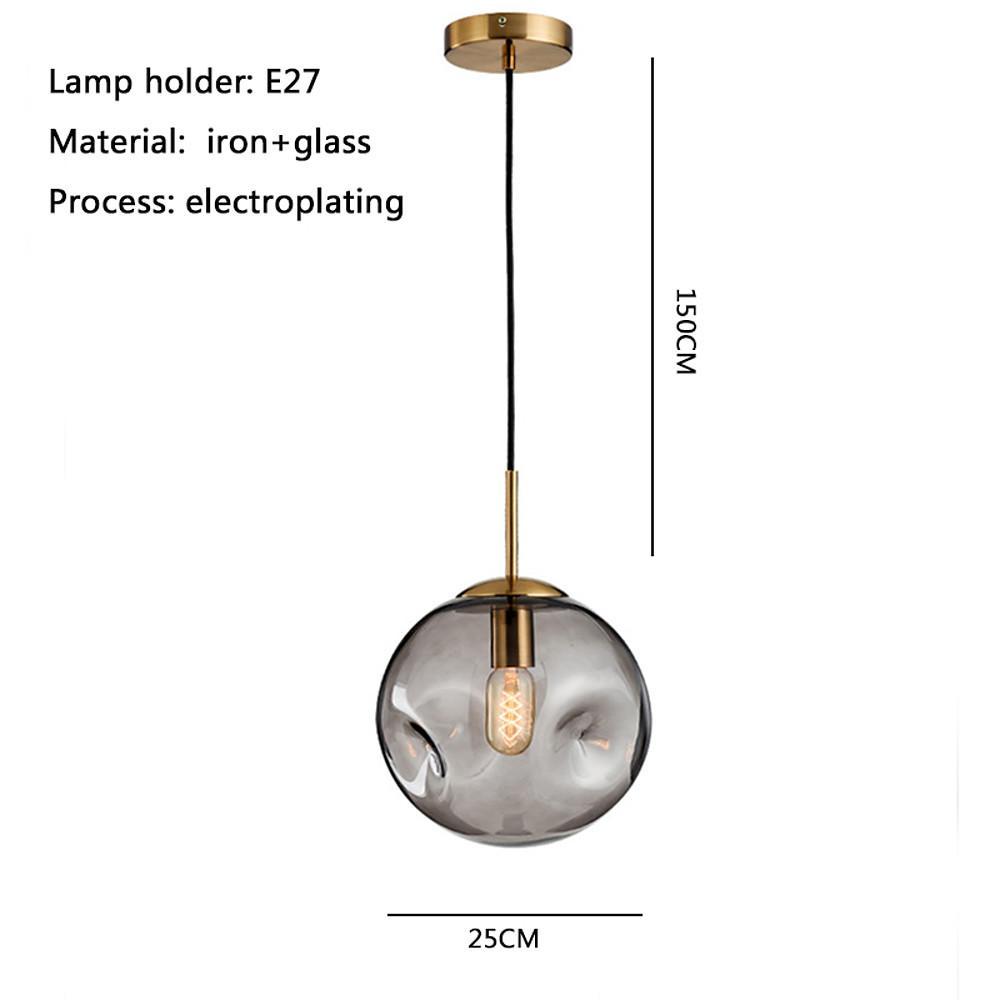 Electroplated Glass Globe LED Modern Pendant Lighting Hanging Lamp Island Lights