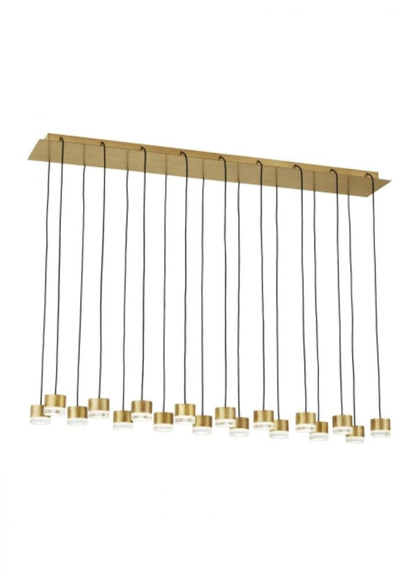 Light Chandelier, 18-Light, LED, Natural Brass, 44.5"L (700TRSPGBL18TNB-LED930120 70PGDK3)