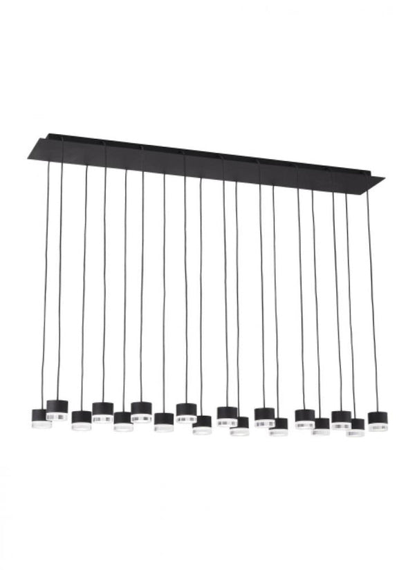 Ceiling Chandelier, 18-Light, LED, Nightshade Black, 44.5"L (700TRSPGBL18TB-LED930120 70PGDK1)