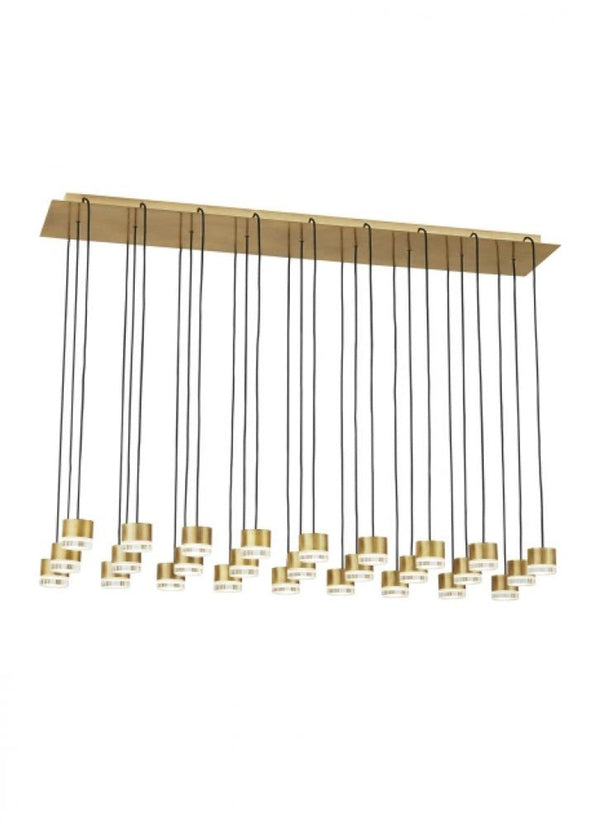 Chandelier, 27-Light, LED, Natural Brass, 44.5"L (700TRSPGBL27TNB-LED930277 70PGDK8)